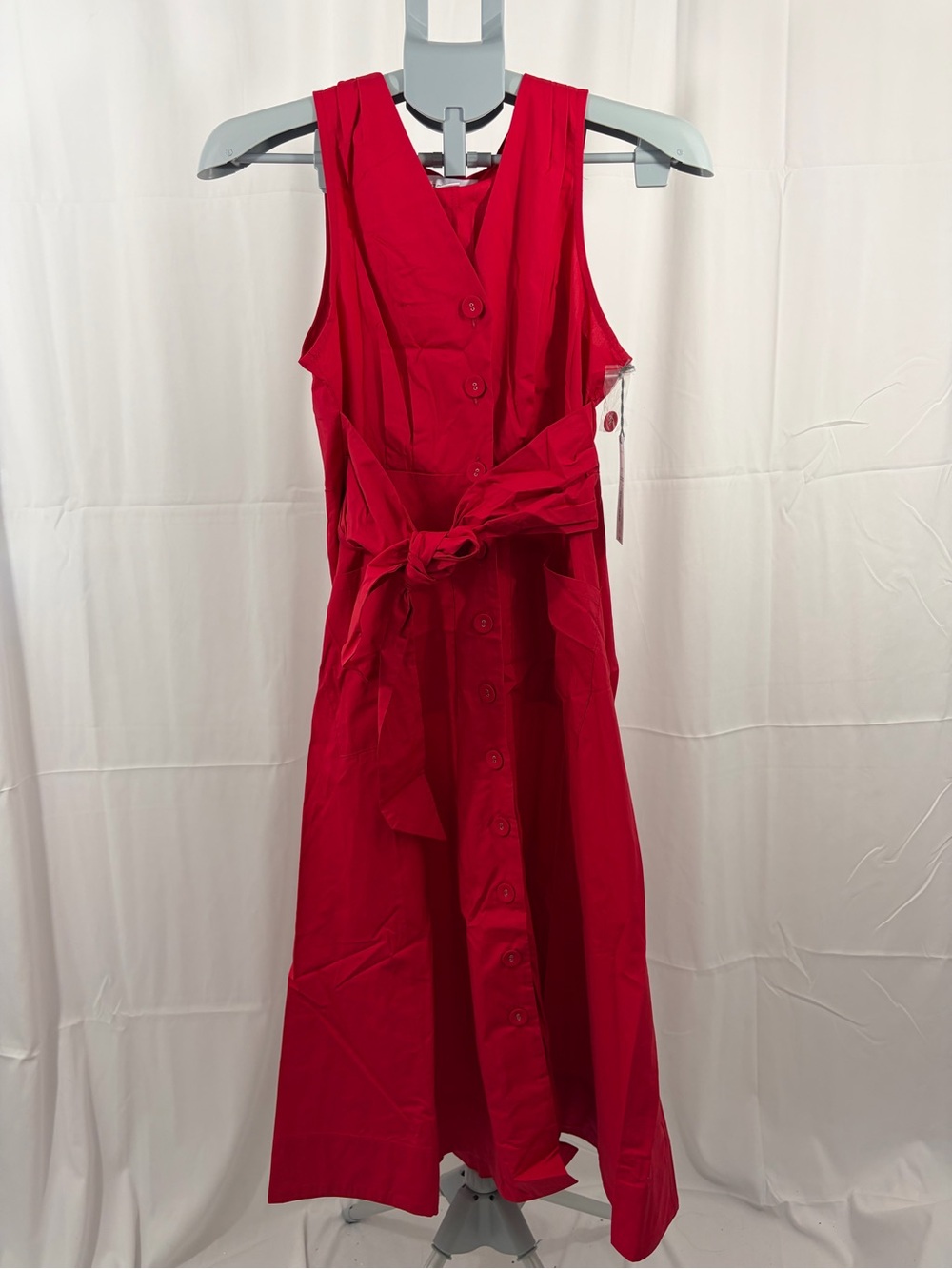 NWT Liz Claiborne Women’s Size PS Red Sleeveless Waist Tie Dress